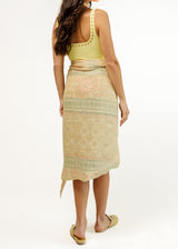 Linen Bloom Midi Wrap Skirt