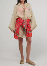 Linen Coral Dress